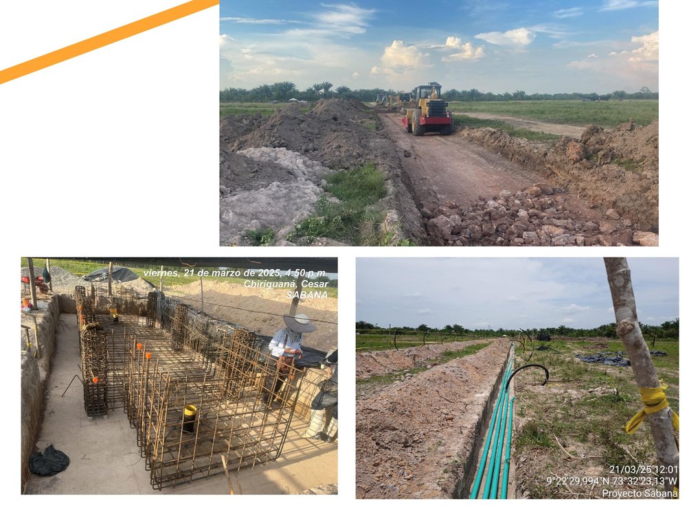 Obras civiles parque solar Sabana, Chiriguaná, Cesar